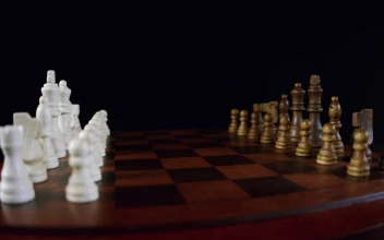 Video Stock Chess Pieces Lined Up On A Board For PC