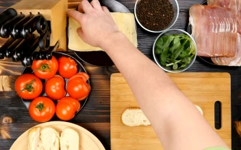 Video Stock Chef Preparing Sandwiches On A Board Top Shot For PC