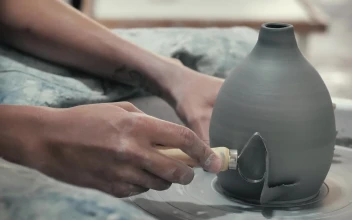 Video Stock Ceramic Artist With Clay Tool For PC
