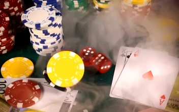 Video Stock Casino Chips Falling In A Poker Board For PC
