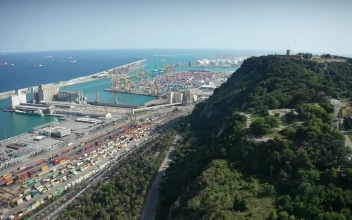 Video Stock Cars Driving Along An Industrial Port For PC