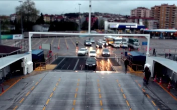 Video Stock Cars And People Passing In A Parking Lot For PC