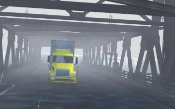 Video Stock Cargo Truck Crossing A Bridge While Raining For PC