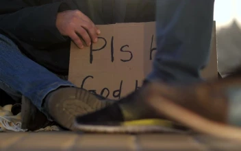 Video Stock Cardboard Sign Of A Homeless Man On The Street For PC