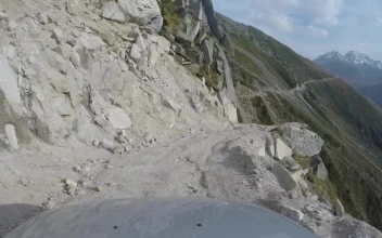 Video Stock Car Driving Through A Narrow Mountain Road For PC