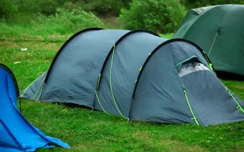 Video Stock Camping Tent Waving In The Wind For PC