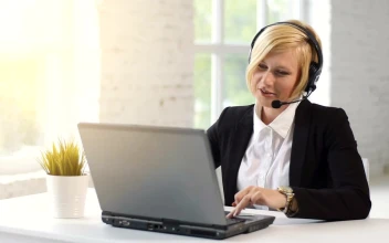 Video Stock Call Center Operator Doing Home Office For PC