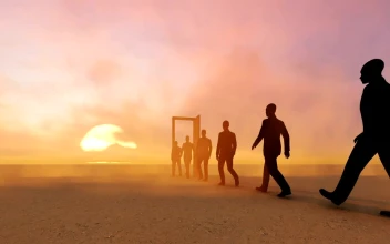 Video Stock Businessmen Walking Through A Door In The Desert For PC