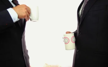 Video Stock Businessmen Drinking Coffee While Chatting For PC