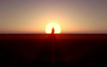 Video Stock Businessman Standing In Front Of The Sunset For PC