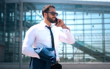 Video Stock Businessman On Mobile Phone In Dubai Street For PC