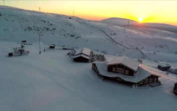 Stock Video Deep Snow Covering A Resort For PC