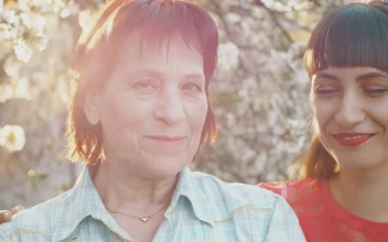 Stock Video Daughter Kisses Her Mother On The Cheek Portrait For PC