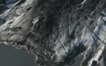 Stock Video Dark Glacier Ice Top View For PC