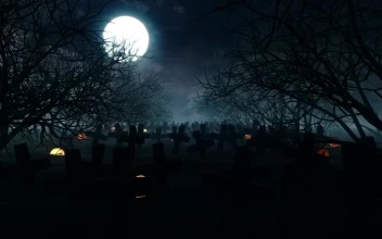 Stock Video Dark And Creepy Graveyard Full Of Crosses For PC