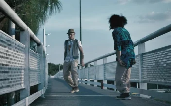 Stock Video Dancing Hip Hop On A Pedestrian Bridge For PC