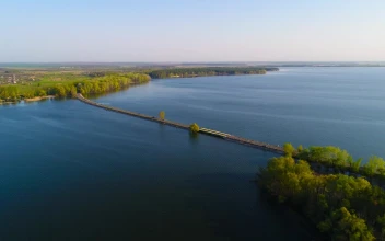 Stock Video Dam River Drone Shot For PC