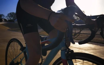 Stock Video Cyclist Riding On A Cycling Track Outdoors For PC