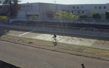 Stock Video Cyclist On A Track Outdoors For PC