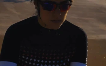 Stock Video Cyclist Girl On The Edge Of A Track In A For PC