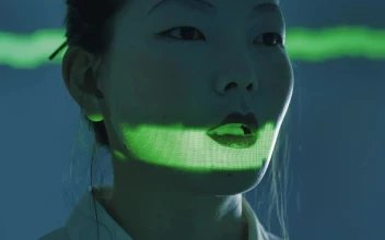 Stock Video Cyborg Trying To Talk Close Portrait For PC