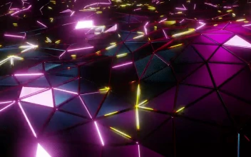 Stock Video Cyberpunk Style Purple Laser Lights Surface For PC