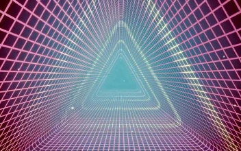 Stock Video Cyberpunk Style Led Triangular Tunnel Loop Video For PC