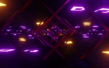Stock Video Cyberpunk Stage With Neon Lights And Frames Loop For PC