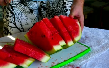 Stock Video Cutting A Watermelon With A Knife For PC