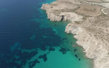 Stock Video Crystal Clear Water Coast Seen From The Air For PC