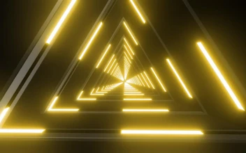 Stock Video Crossing Through Triangles With Yellow Lights D For PC