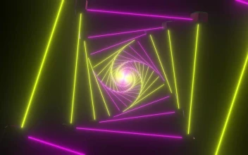 Stock Video Crossing A Tunnel Of Flickering Lines Of Light For PC