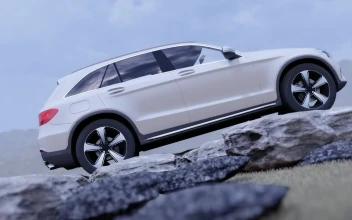 Stock Video Cross Road Luxury Vehicle In Nature D Animation For PC