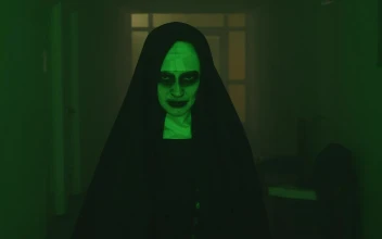 Stock Video Creepy Ghost Nun Walking Looking At The Camera For PC