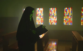 Stock Video Creepy Ghost Nun Inside A Church For PC