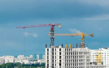 Stock Video Cranes On A Building Under Construction For PC