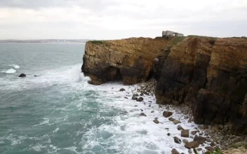 Stock Video Crag On The Seashore High View For PC