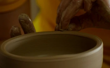 Stock Video Craftsman Making A Clay Vase For PC