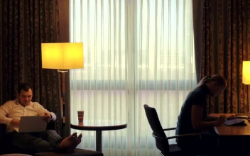 Stock Video Couple Working From A Hotel Room For PC