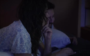 Stock Video Couple Surfing The Internet Together At Night For PC
