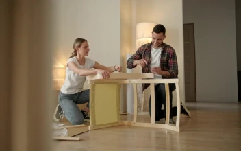 Stock Video Couple Setup Furniture In New Apartment For PC