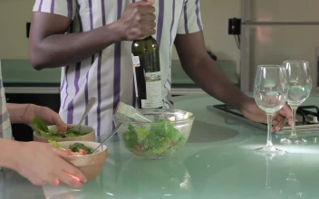Stock Video Couple Preparing Salad For Dinner For PC