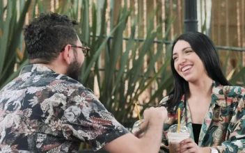 Stock Video Couple On A Date With Coffee Laughing Happy For PC