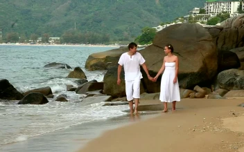 Stock Video Couple Holding Hands Walking In The Beach For PC