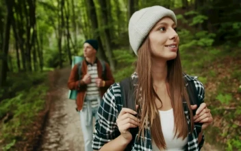 Stock Video Couple Enjoy Nature Hike During Lockdown For PC