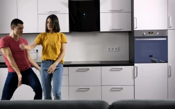Stock Video Couple Dancing In The Kitchen For PC