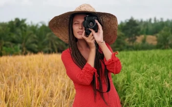 Stock Video Country Woman Taking Photos In Agriculture Field For PC
