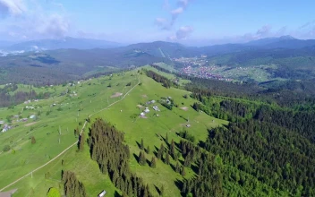 Stock Video Country Houses On The Meadow In The Countryside For PC