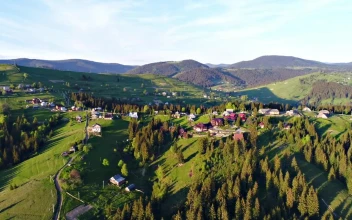 Stock Video Country Houses In A Mountain Village For PC