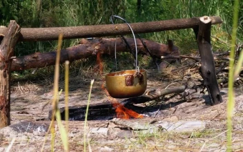 Stock Video Cooking Over A Campfire In The Country For PC